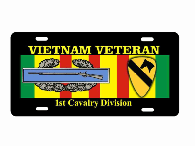 Vietnam veteran 1st cavalry Division CIB novelty Front license plate Decorative Aluminum Sign