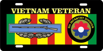 Vietnam veteran 9th INFANTRY DIVISION license plate Custom License Plates, Personalized License Plates, Decorative License Plates, Front License Plates, Car Tags, airbrush