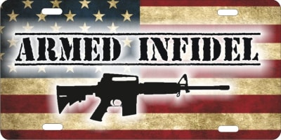 Armed Infidel personalized license plate