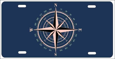 Compass novelty front license plate Decorative Vanity Car Tag
