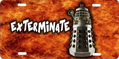 Dr Who Dalek EXTERMINATE custom car tag