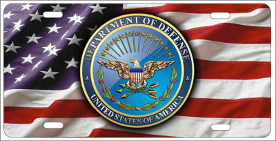 US Department of Defense personalized novelty front license plate decorative aluminum car tag