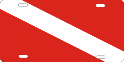 diver down flag personalized novelty front license plate decorative vanity aluminum car tag