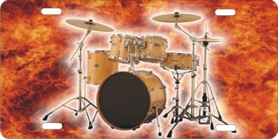 Drum set personalized novelty front license plate Decorative Vanity Music car tag