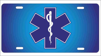 personalized novelty license plate EMS EMT star of life