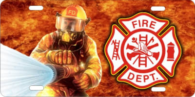Maltese cross Fire Fighter fireman fire department car tag novelty license plate custom car tag Custom License Plates, Personalized License Plates, Decorative License Plates, Front License Plates, Car Tags, airbrush ATD Design LLC