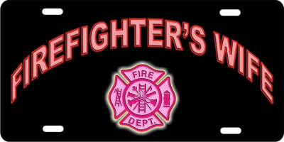 Maltese cross Firefighter's wife car tag personalized novelty front license plate Decorative Vanity car tag