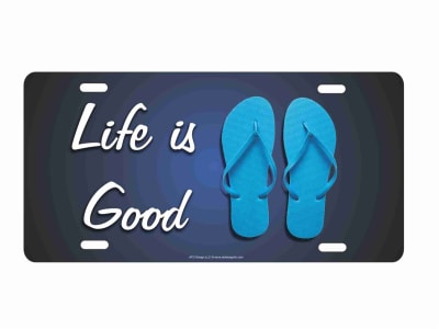 Flip Flops Life is Good personalized novelty front license plate Decorative Vanity car tag