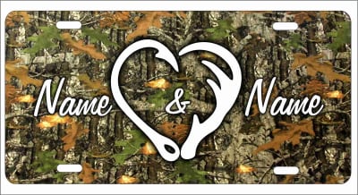 hook and antler personalized license plate
