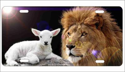 Lion and The Lamb personalized novelty front license plate Decorative Car Tag