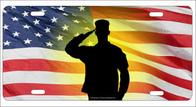 military salute personalized novelty front license plate Decorative vanity car tag