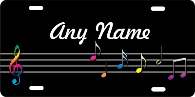 music notes custom car tag Custom License Plates, Personalized License Plates, Decorative License Plates, Front License Plates, Car Tags, airbrush