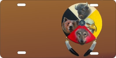 native american medicine wheel custom car tag Custom License Plates, Personalized License Plates, Decorative License Plates, Front License Plates, Car Tags, airbrush