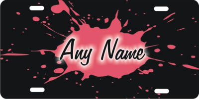 personalized novelty license plate Paint splatter splash Custom License Plates, Personalized License Plates, Decorative License Plates, Front License Plates, Car Tags, airbrush