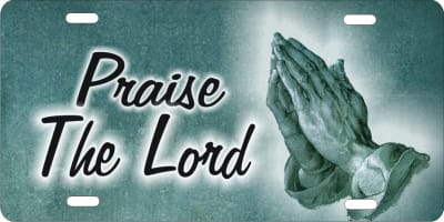 personalized novelty license plate Praying Hands Praise The Lord Custom License Plates, Personalized License Plates, Decorative License Plates, Front License Plates, Car Tags, airbrush