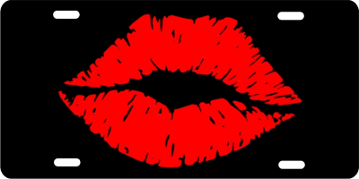 red lips kiss custom car tag Custom License Plates, Personalized License Plates, Decorative License Plates, Front License Plates, Car Tags, airbrush