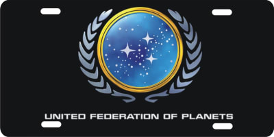 star trek United Federation of Planets custom Custom License Plates, Personalized License Plates, Decorative License Plates, Front License Plates, Car Tags, airbrush