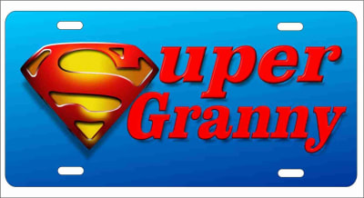 super granny Custom novelty License Plates, Personalized License Plates, Decorative License Plates, Front License Plates, Car Tags, airbrush