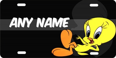 Tweety bird custom car tag Custom License Plates, Personalized License Plates, Decorative License Plates, Front License Plates, Car Tags, airbrush