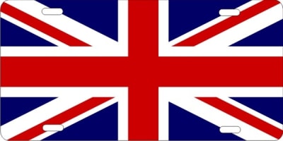 United Kingdom flag union jack Custom License Plates, Personalized License Plates, Decorative License Plates, Front License Plates, Car Tags, airbrush