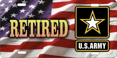 us army retired on American flag  car tag Custom License Plates, Personalized License Plates, Decorative License Plates, Front License Plates, Car Tags, airbrush
