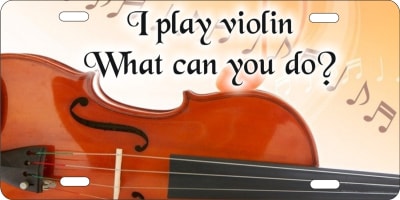 I play Violin custom car tag Custom License Plates, Personalized License Plates, Decorative License Plates, Front License Plates, Car Tags, airbrush