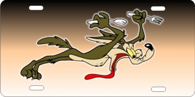 wile e coyote custom car tag Custom License Plates, Personalized License Plates, Decorative License Plates, Front License Plates, Car Tags, airbrush