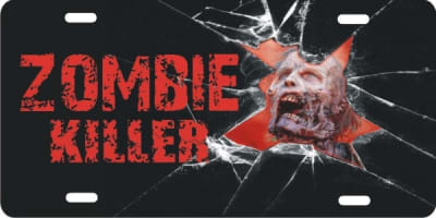 Zombie Killer novelty front license plates Personalized License Plates, Decorative License Plates, Front License Plates, Car Tags, airbrush