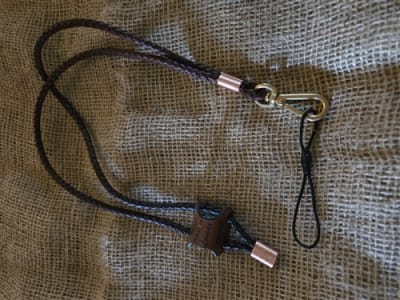 Braided leather lanyard