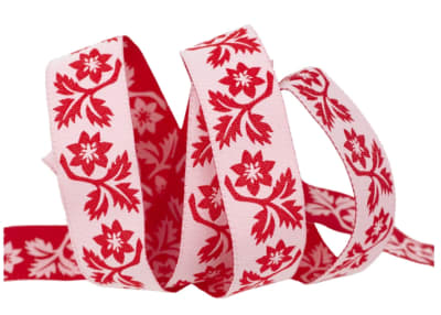 RIBBON: Red  Holly & Vine