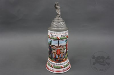 Original Imperial German Pre-WWI Beer Stein "Leibgarde Infantry Regiment No. 115 Reservist 6th Company 1908â€“1910"
