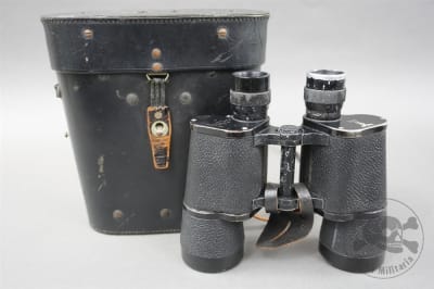 Original German WWII Kriegsmarine Artillery Dienstglas 7x50 Binoculars "beh" With Carl Zeiss Leather Case, Filters & Accessories