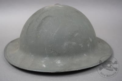 Original Canadian WWII Mark II â€œBrodieâ€ Helmet Dated 1942