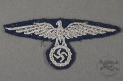 Original Third Reich Bahnschutzpolizei EM/NCO Sleeve Eagle (Uniform Removed)