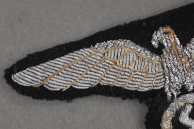 Original Third Reich Bahnschutzpolizei Officerâ€™s Sleeve Eagle (Uniform Removed)
