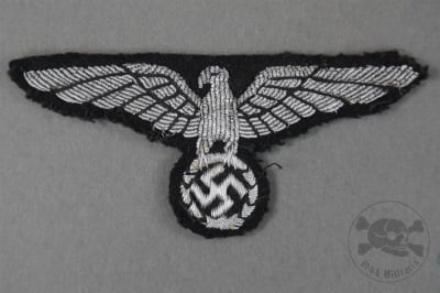 Original Third Reich Bahnschutzpolizei Officerâ€™s Sleeve Eagle (Uniform Removed)