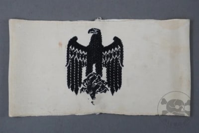 Original German WWII Heer Recruiting / Military Police Style Armband â€“ Woven Eagle