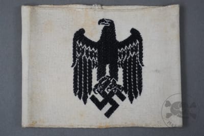 Original German WWII Heer Recruiting / Military Police Style Armband â€“ Woven Eagle