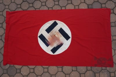Original German WWII NSDAP/National Double-Sided Flag/Banner (69" x 37")