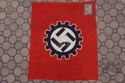 Original German WWII DAF German Labour Front â€œWorms 2â€ Flag/Banner 137cm x 114cm (54" x 45")