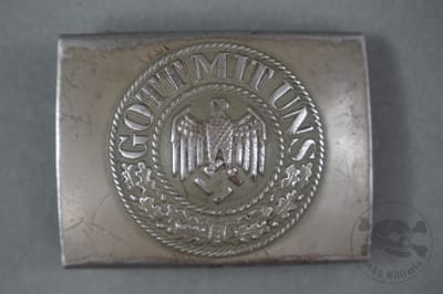 Original German WWII Heer (Army) EM/NCO Steel Belt Buckle by Christian T. Dicke 1940