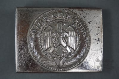 Original German Pre-War HJ Nickel Plated Belt Buckle RZM Marked M4/39 Assmann & SÃ¶hne