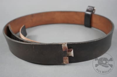 Original Third Hitler Jugend Black Leather Belt & Loop
