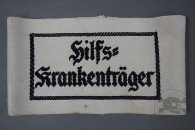 Original German WWII Hilfs KrankentrÃ¤ger (Auxiliary Stretcher Bearer) Armband