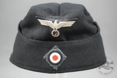 Original German WWII Heer EM/NCO Panzer Black Overseas Cap Ex-SS VT