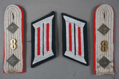 Original German WWII Heer Artillery Hauptmann (Captain) Uniform Removed Insignia Set Artillerie Regiment 8