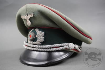 Original German WWII Heer Officer's Artillery Visor Cap Size 56/57