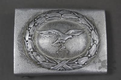 Original German WWII Luftwaffe Aluminum EM Belt Buckle Richard Sieper & SÃ¶hne