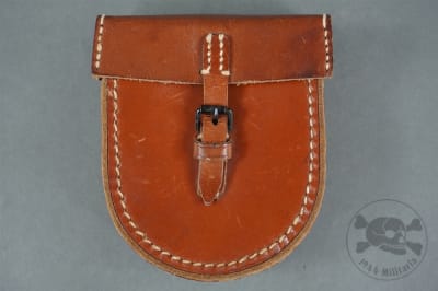 Original German WWII Luftwaffe Leather Utility Pouch Marked & Dated 1938