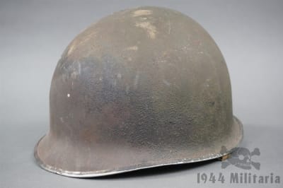 Original US WWII M1 Fixed Bale Helmet Shell With Seaman Liner